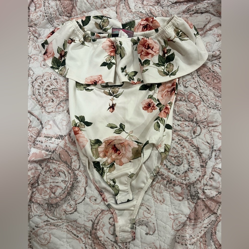 Say anything  Pink Floral Kids Bodysuit